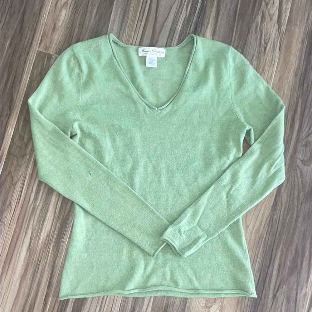 Green Marisa Christina V-Neck Sweater